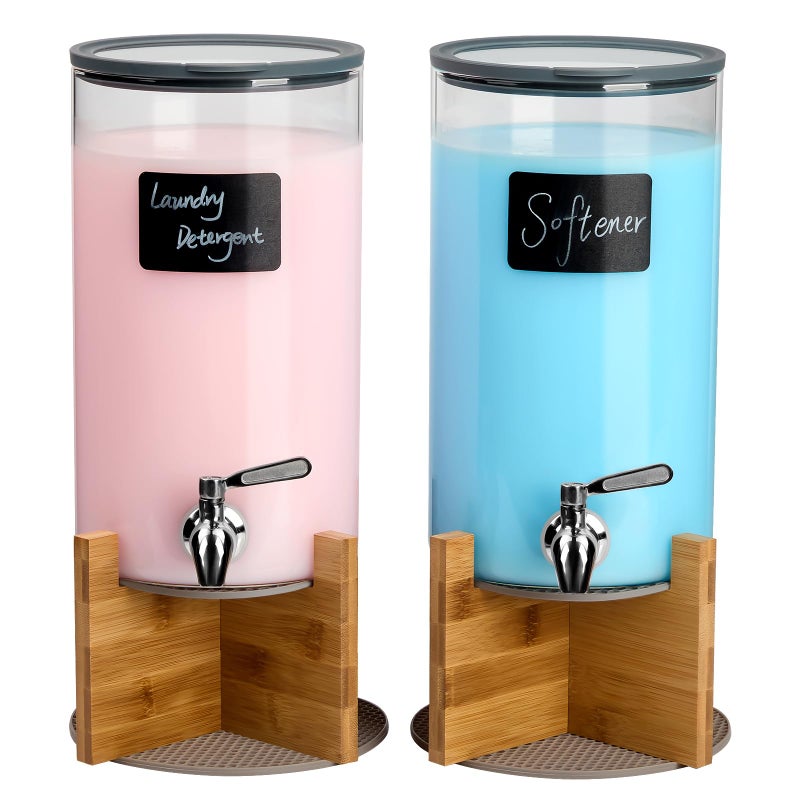 Spreccio Glass Laundry Detergent Dispenser with Holder11 Gallon Laundry Liquid Dispensers with StainlessSteel TapLarge Glass Fabric Softener Containers with Stand for Laundry Room Organization - Image 2