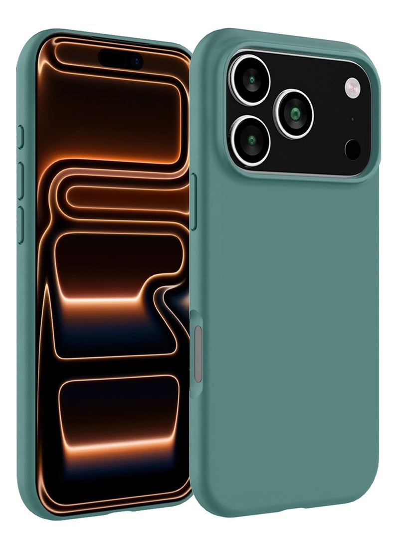 CATANES 2 Packs Silicone Protective Phone Case for iPhone 17 Pro Max - Soft Anti-Scratch Microfiber Lining Ultra Slim Drop Protection Phone Cover with Privacy Screen Protector - Cactus Green - Image 2