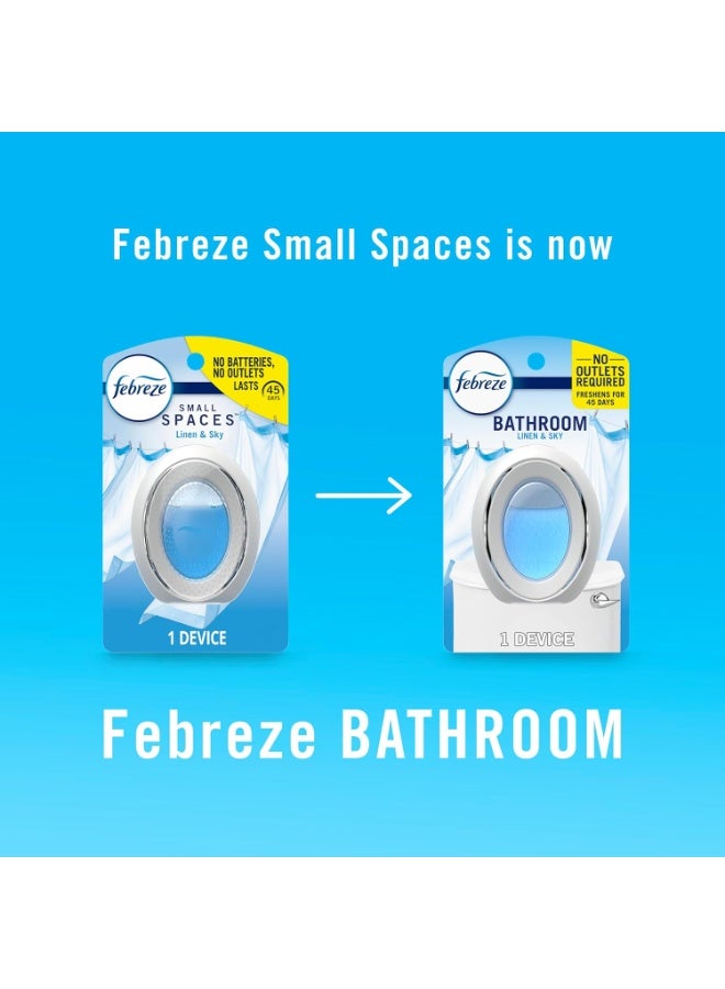 febreze Febreze Bathroom Air Freshener, Odor-Fighting, Plug In Alternative, Air Fresheners for Home and Bathroom and Kitchen, Closet Air Fresheners, Linen & Sky Scent, 4 Count - Image 1