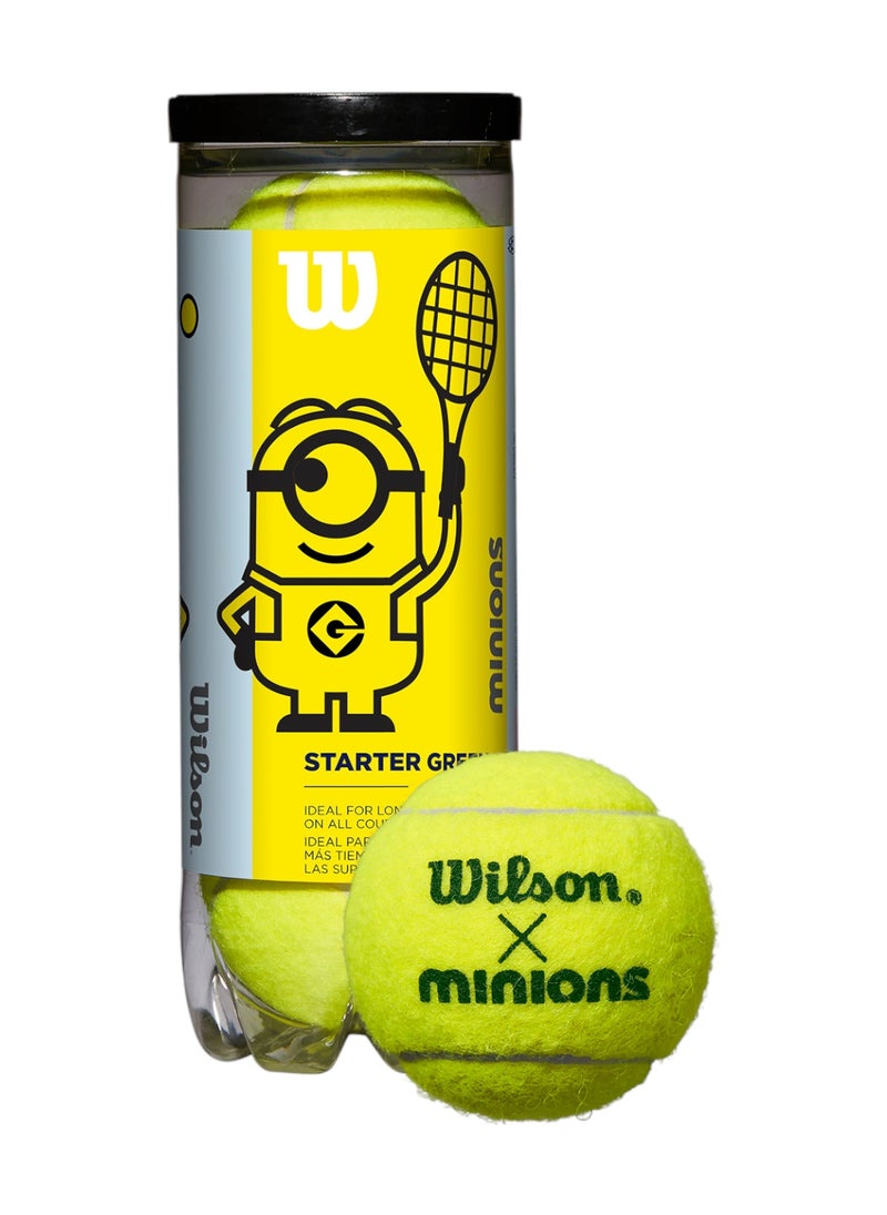 Wilson - Minions Stage 1 Tennis Balls For Children - 3 Pack - Image 1