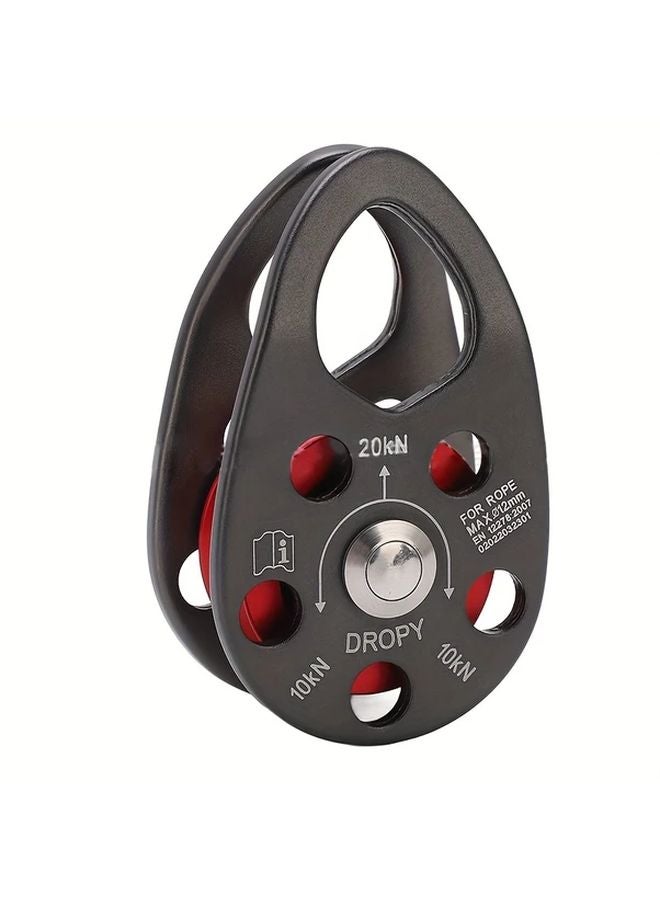 Gray Red Heavy Duty Aluminum Alloy Single Pulley High Strength Wear Resistant for Lifting Hoisting - Image 1