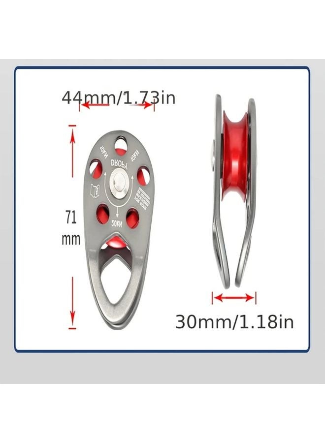 Gray Red Heavy Duty Aluminum Alloy Single Pulley High Strength Wear Resistant for Lifting Hoisting - Image 4