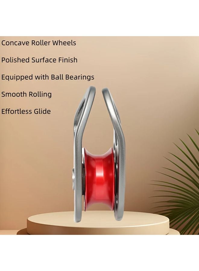 Gray Red Heavy Duty Aluminum Alloy Single Pulley High Strength Wear Resistant for Lifting Hoisting - Image 5