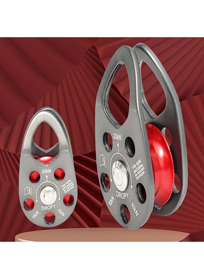 Gray Red Heavy Duty Aluminum Alloy Single Pulley High Strength Wear Resistant for Lifting Hoisting - Image 2