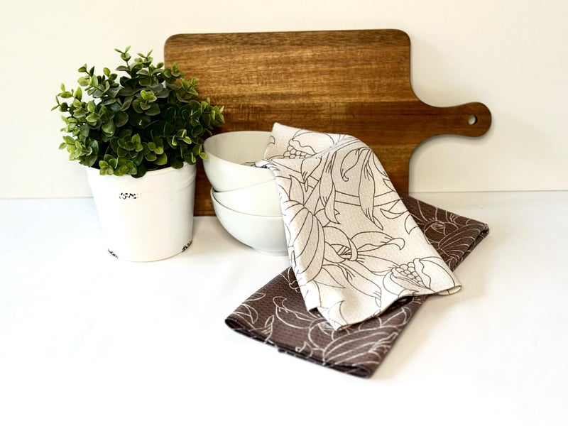 Trig Kitchen Towel. Tea Towel. Dish Cloth. Double Sided Design. Quick Dry Waffle Weave Microfiber. Highly Absorbent. Designer Prints. Modern. 2 Pack. Nora. - Image 5