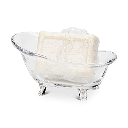 Abbott Collection طبق صابون حوض الاستحمام من مجموعة أبوت - زجاج (6"L) - Image 1