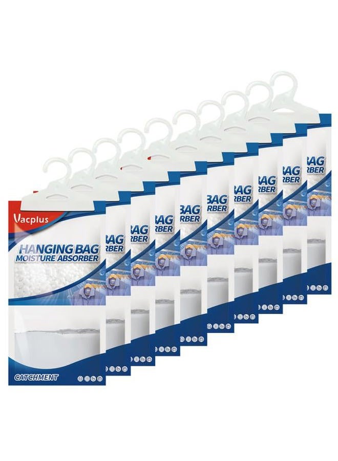 Vacplus Moisture Absorbers Packets, Fragrance Free 10 Pack, Humidity Packs, Dessicant Packets, Hanging Closet Dehumidifier Bags, Odor Eliminator for Bathroom 9.8OZ - Image 1