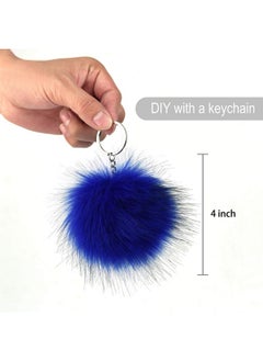Coopay 24 Pieces Faux Fox Fur Pom Pom Balls Diy Fur Fluffy Pom Pom With Elastic Loop For Hats Keychains Scarves Gloves Bags Charms Knitting Accessories (Multicolor)  - Image 4