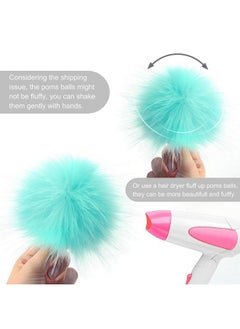 Coopay 24 Pieces Faux Fox Fur Pom Pom Balls Diy Fur Fluffy Pom Pom With Elastic Loop For Hats Keychains Scarves Gloves Bags Charms Knitting Accessories (Multicolor)  - Image 3