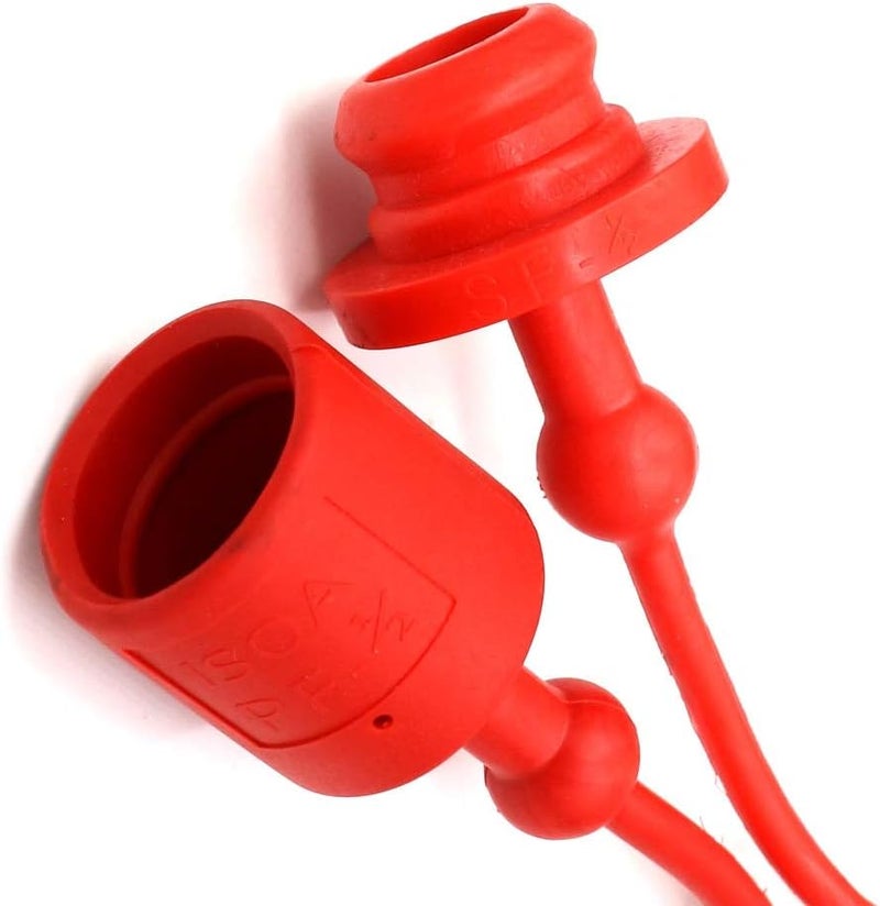 CEKER 3/4 Hydraulic Coupler Dust Cap, ISO A 5675 AG Pioneer Style Male Female Hydraulic Quick Disconnects Port Plug Covers Fittings,Red Cap with Retention Ring Keeps Cap Attached to Hose - Image 3