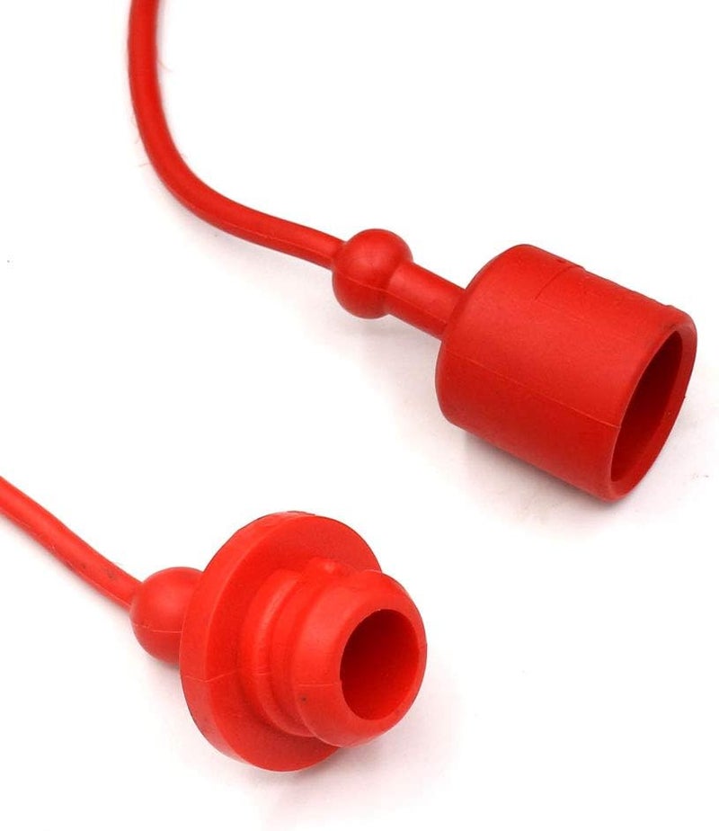 CEKER 3/4 Hydraulic Coupler Dust Cap, ISO A 5675 AG Pioneer Style Male Female Hydraulic Quick Disconnects Port Plug Covers Fittings,Red Cap with Retention Ring Keeps Cap Attached to Hose - Image 2