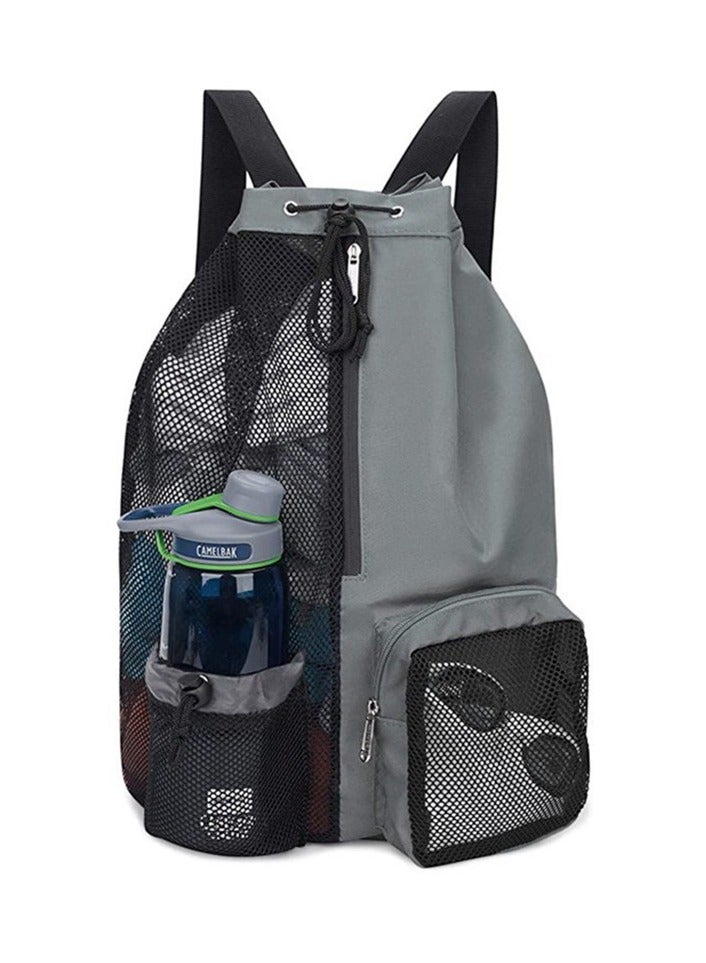 هاي هونور حقيبة سباحة شبكية برباط للظهر مع جيب مبلل للسباحة والجيم ومعدات التمرين - Image 1