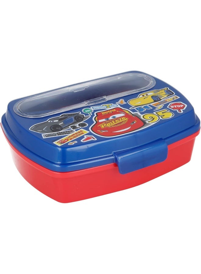 Disney Funny Sandwich Box with Cutlery Cars Stickers BPA Free Portable Lunch Container for Kids Customizable Design Perfect for Disney Cars Fans - Image 4