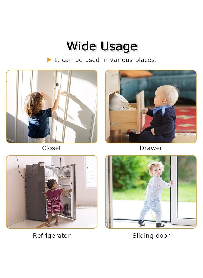unikbebe 2-Pack Baby Safety Cable Window Lock with Key, No-Drill Window Restrictor for UPVC, Childproof Fridge Cabinet Door Drawer Lock, Adhesive & Drill Mount, 304 Stainless Steel Cable, White - Image 3