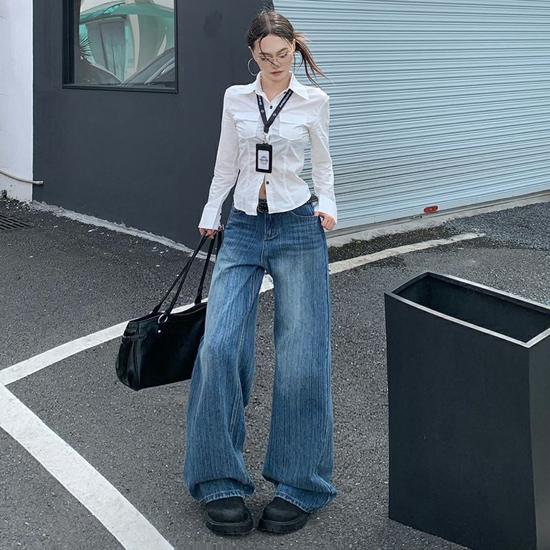 Unisex Classic Denim Jeans Loose Fit Daily Outdoor Wear - Image 4