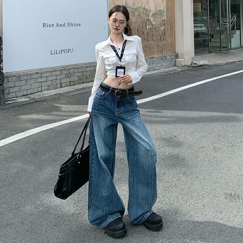 Unisex Classic Denim Jeans Loose Fit Daily Outdoor Wear - Image 1