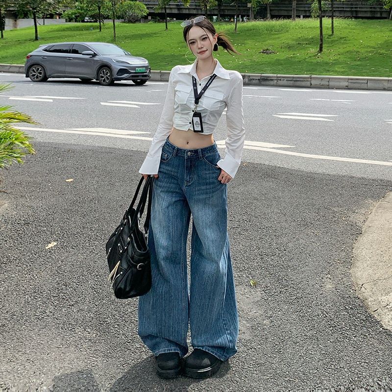Unisex Classic Denim Jeans Loose Fit Daily Outdoor Wear - Image 2