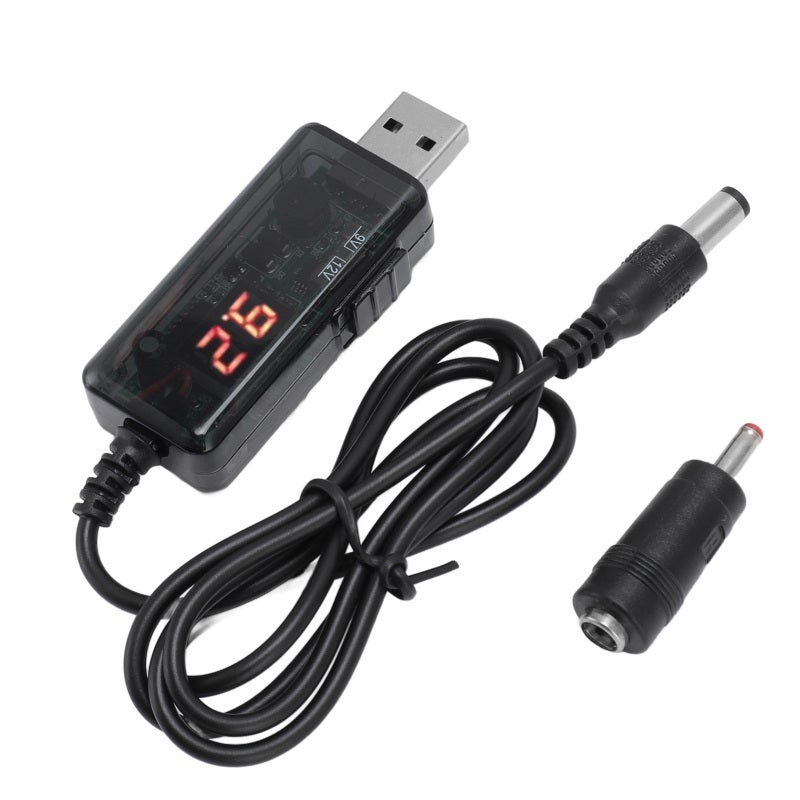 USB Power Bank Boost Cable 5.5x2.5mm 9V 12V Boost Cord - Smart Chip Protection Router Power Bank Cord for Home Router Uninterruptible Internet - Image 1