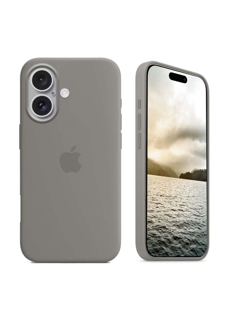 دبليو تيك غطاء الحماية سائل ناعم من السيليكون لآيفون 16 2024 من ابل - تيتانيوم - Image 1