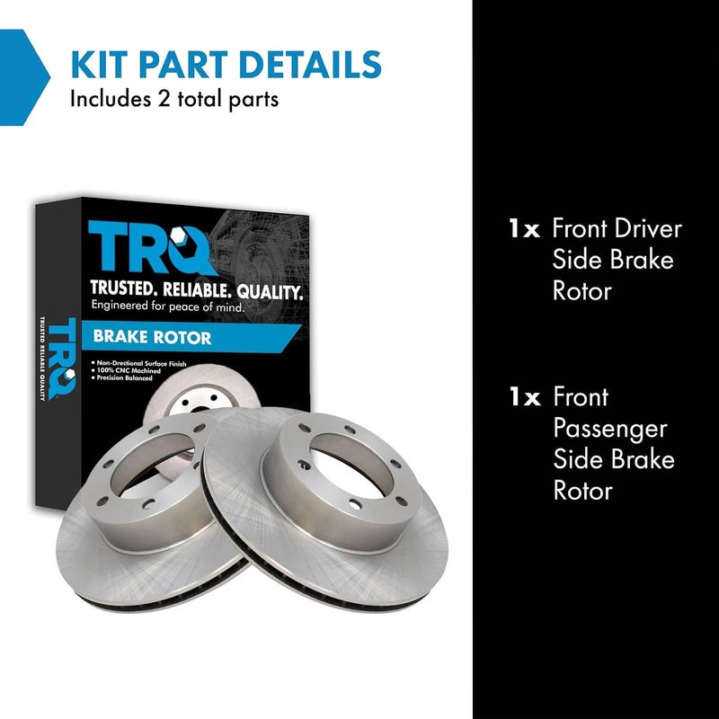 TRQ Front Brake Rotors Set Vented Compatible with 1996-2002 Toyota 4Runner 2004 Tacoma - Image 2