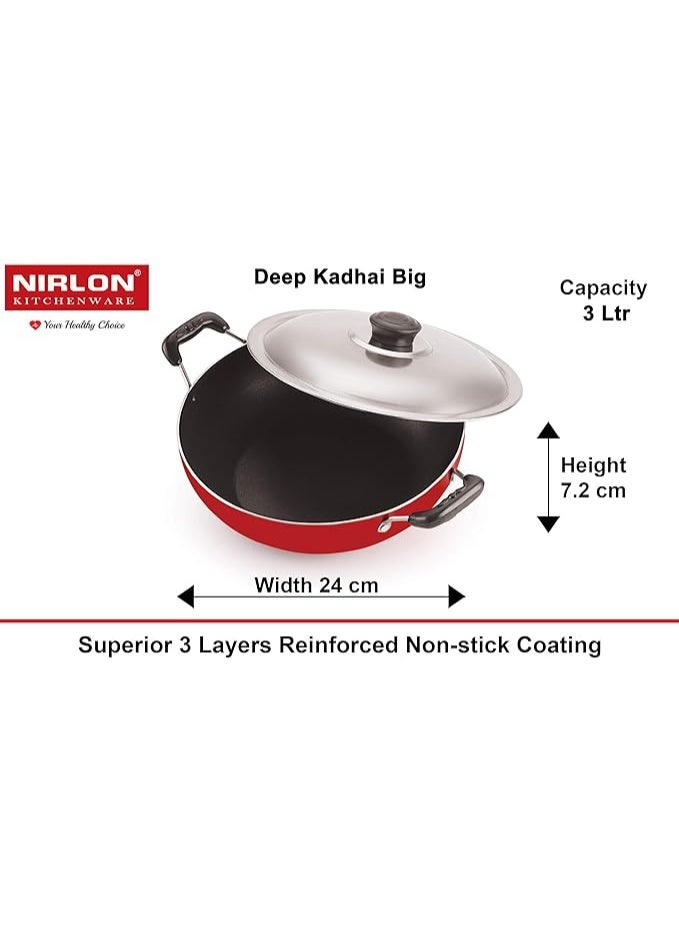 Nirlon Non-Stick Aluminium Cookware Essential Combo Set with Bakelite Handle - Image 5