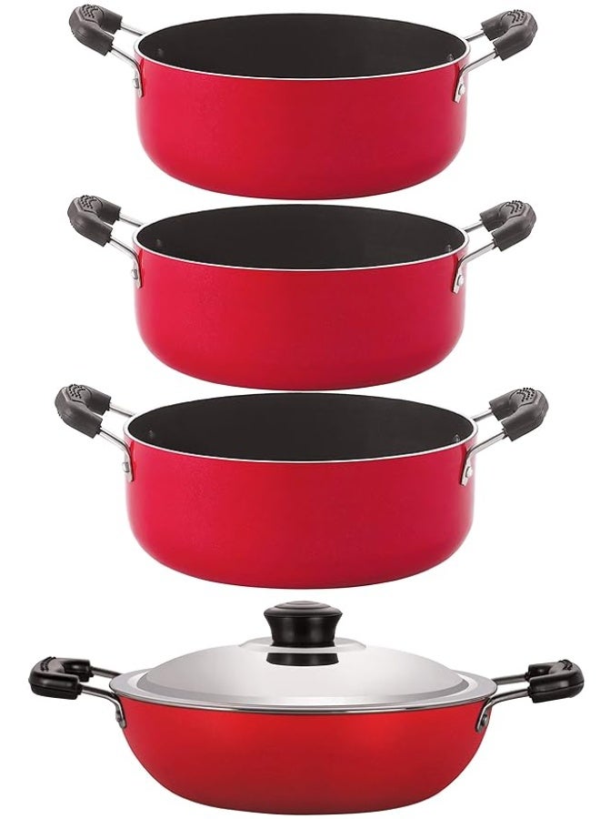 Nirlon Non-Stick Aluminium Cookware Essential Combo Set with Bakelite Handle - Image 1