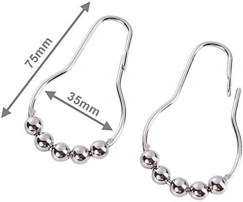 Gokich Gokich Stainless Steel Curtain Hooks, Shower Curtain Hooks Rings for Bathroom Shower Rods Curtains-Set of 12  - Image 3