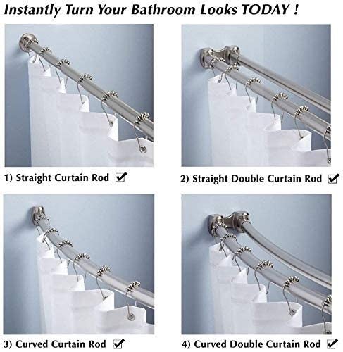 Gokich Gokich Stainless Steel Curtain Hooks, Shower Curtain Hooks Rings for Bathroom Shower Rods Curtains-Set of 12  - Image 2