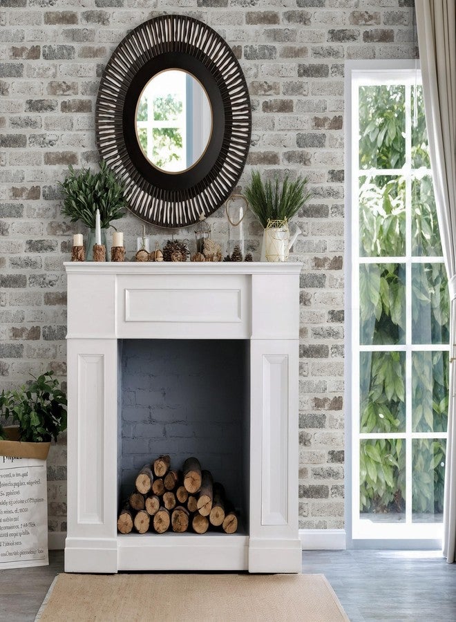 Guvana 17.3"×472" Brick Peel and Stick Wallpaper Brown/Grey Contact Paper Self Adhesive Wallpaper 3D Brick Textured Contact Paper Removable Vintage Wallpaper for Room Backsplash Accent Wall Decor - Image 3