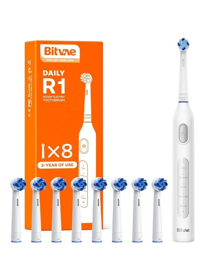 Bitvae R1 Rotary Electric Rechargeable Toothbrush with 5 Cleaning Modes and Fast USB Charging for Deep Clean and Whiten Teeth - Image 1
