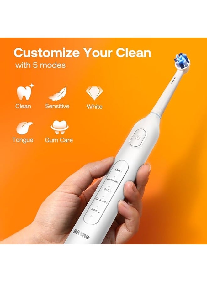 Bitvae R1 Rotary Electric Rechargeable Toothbrush with 5 Cleaning Modes and Fast USB Charging for Deep Clean and Whiten Teeth - Image 4