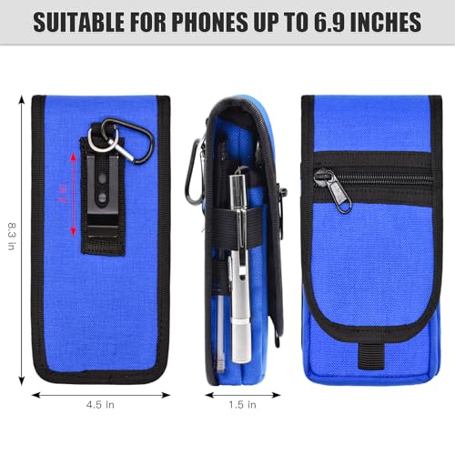 KATOLK Dual Phone Holster, Large Smartphone Pouch, Belt Cell Phone Holder for iPhone 16/15/14 Pro Max & Samsung Phones, Compatible with Power Bank, for Work, Hiking, Camping, Barbecue, Rescue (XL) - Image 2