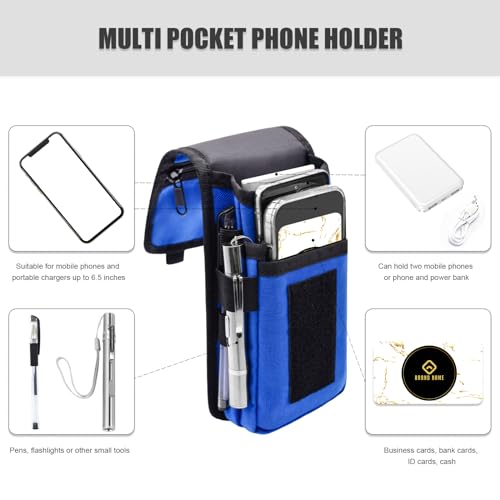 KATOLK Dual Phone Holster, Large Smartphone Pouch, Belt Cell Phone Holder for iPhone 16/15/14 Pro Max & Samsung Phones, Compatible with Power Bank, for Work, Hiking, Camping, Barbecue, Rescue (XL) - Image 3