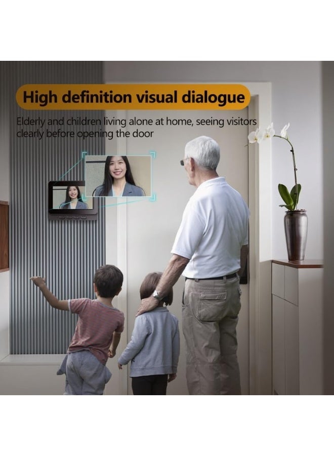 Doorbell Camera Wireless No Subscription 8MP, Waterproof Door Bell Camera with Monitor Screen  NO WiFi and APP, Video Intercom Two-Way Audio, 170° View Angle,Night Vision,With a 64G memory card included - Image 3