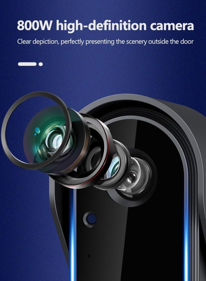 Doorbell Camera Wireless No Subscription 8MP, Waterproof Door Bell Camera with Monitor Screen  NO WiFi and APP, Video Intercom Two-Way Audio, 170° View Angle,Night Vision,With a 64G memory card included - Image 5