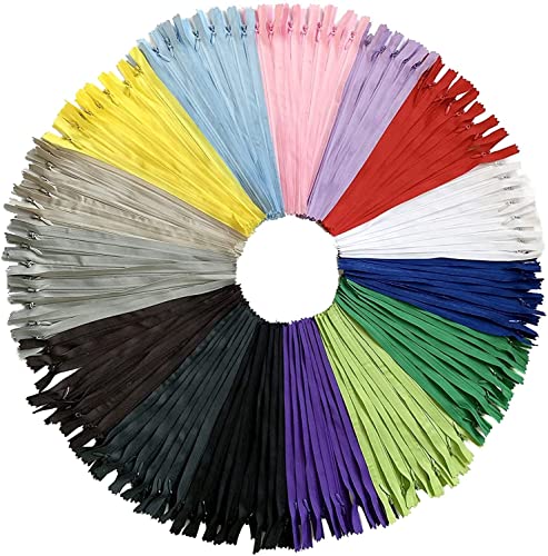 DOITEM Invisible Zippers DOITEM 30pcs 24 Inch Invisible Multicolor Nylon Coil Zippers for Sewing and Crafts 15 Colors - Image 1
