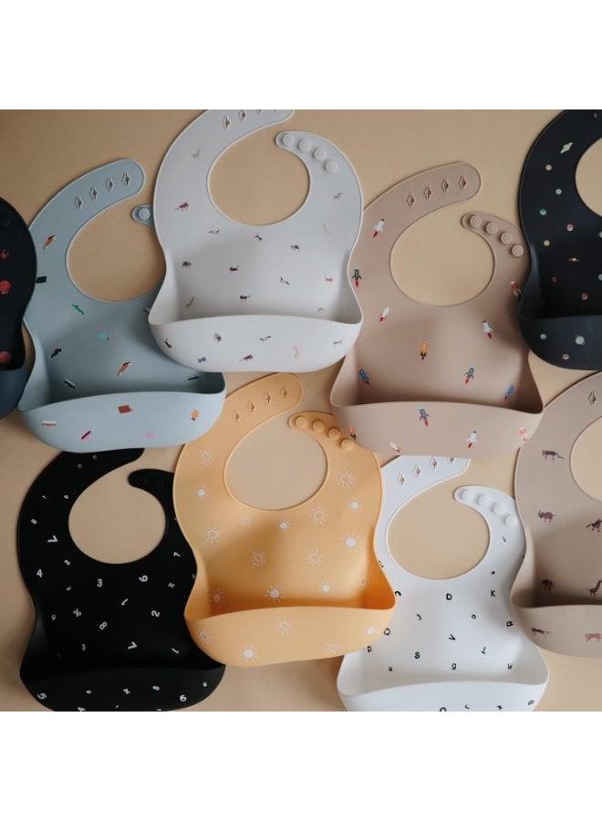 mushie Silicone Baby Bib | Adjustable Fit Waterproof Bibs (Pink Flowers) - Image 3