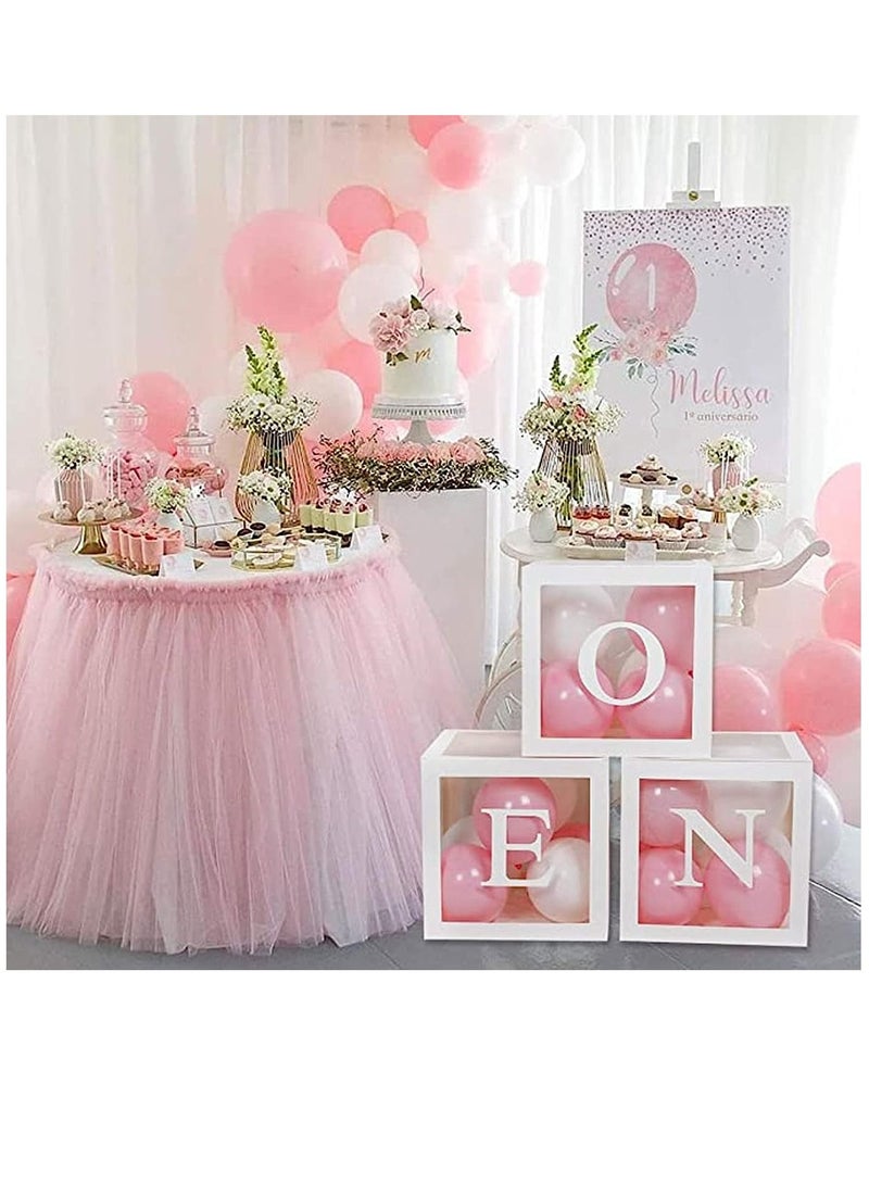 سوفام صناديق منطاد من 3 قطع مع حرف واحد من زينة عيد الميلاد الأول لحفلة استحمام الأطفال (واحد) - Image 2