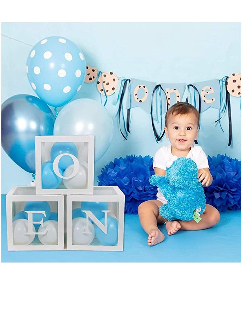 سوفام صناديق منطاد من 3 قطع مع حرف واحد من زينة عيد الميلاد الأول لحفلة استحمام الأطفال (واحد) - Image 4