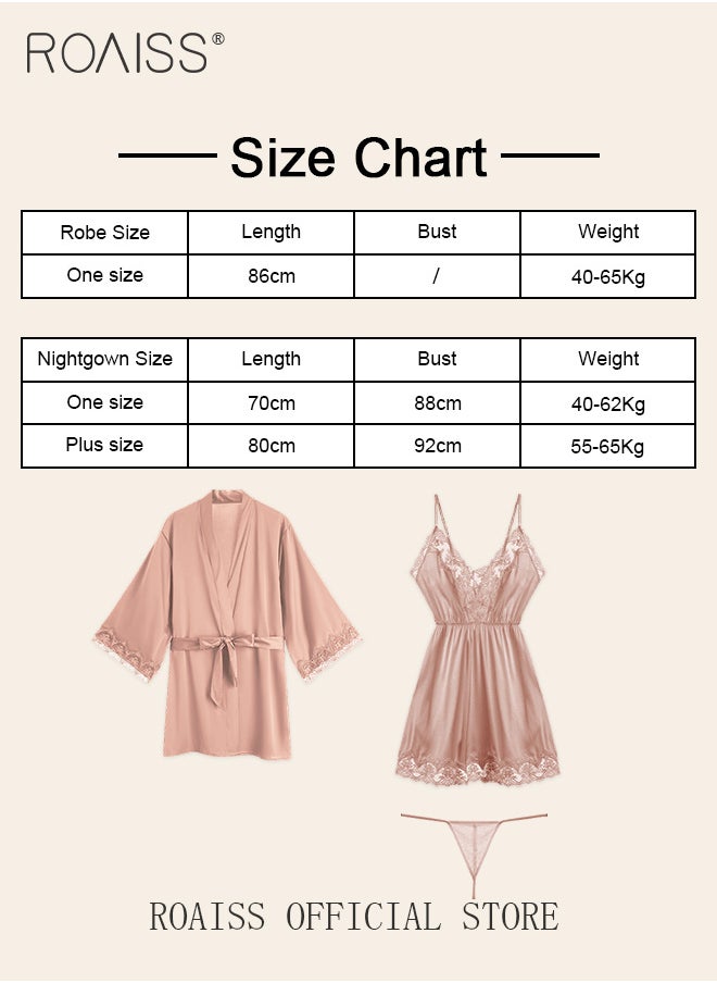 2-Piece Set of Women Pajamas with V-Neck Design Women Home Wear Set Same Color Outer Robe and Lace Element Nightgown - pzsku/Z0339477CB5CEFF023D36Z/45/_/1699693822/ac8f2107-593e-47c0-a7b9-5dae5ca713c8