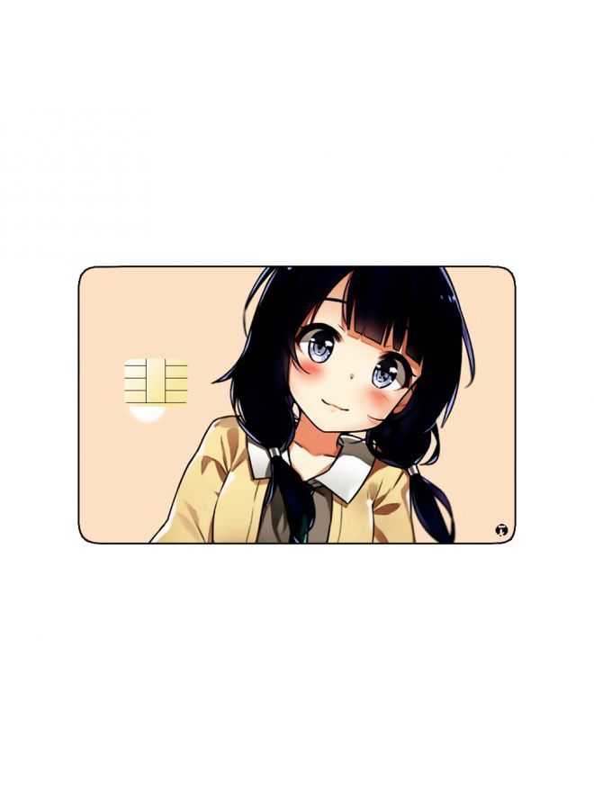 RKN PRINTED BANK CARD STICKER Cute Girl Drawing - Image 2