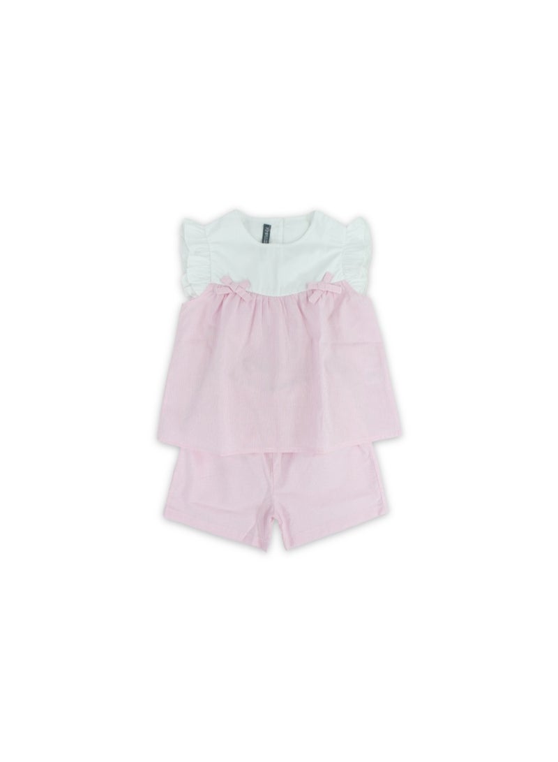 Pompelo Baby Girls Cotton Outfit Set – Rose - Image 1