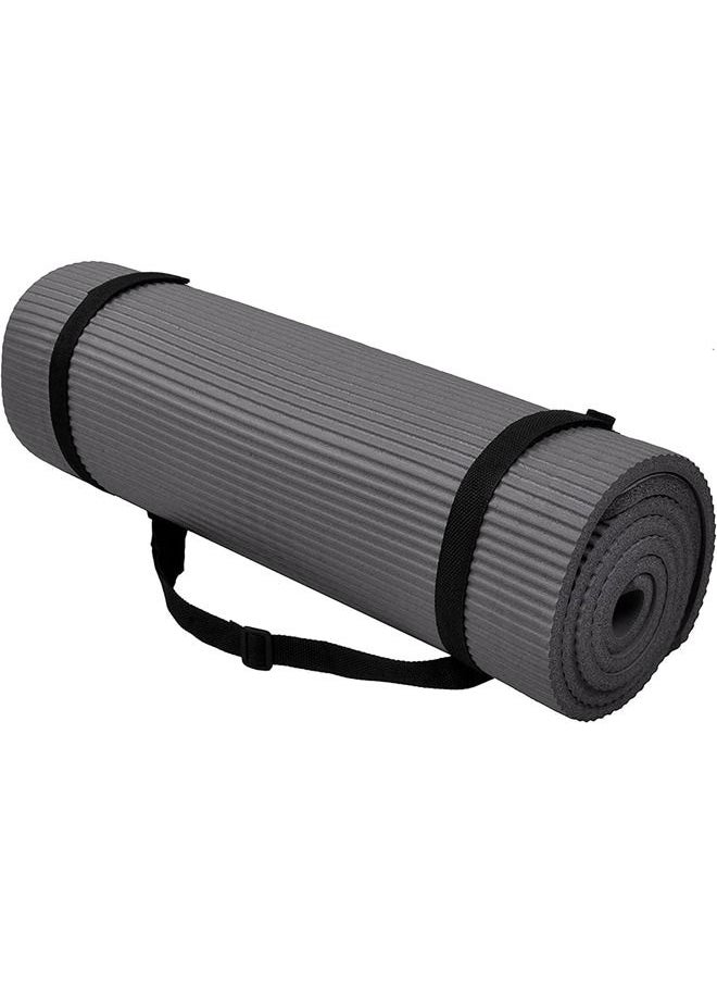 Taimi Non-Slip yoga mat Anti-Tear Exercise Mat With Carrying Strap 183x61x1cm Grey  - Image 3