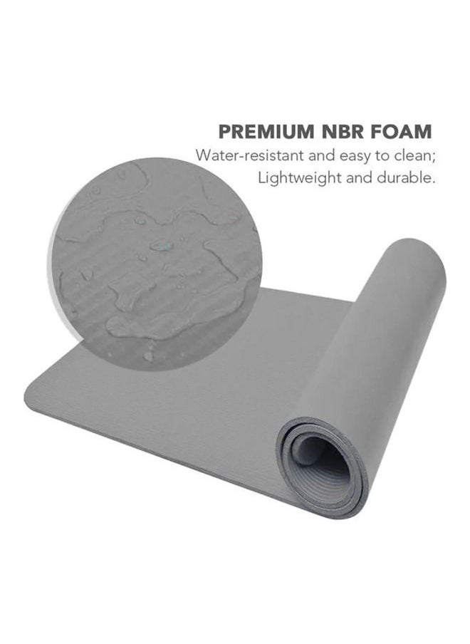 Taimi Non-Slip yoga mat Anti-Tear Exercise Mat With Carrying Strap 183x61x1cm Grey  - Image 2