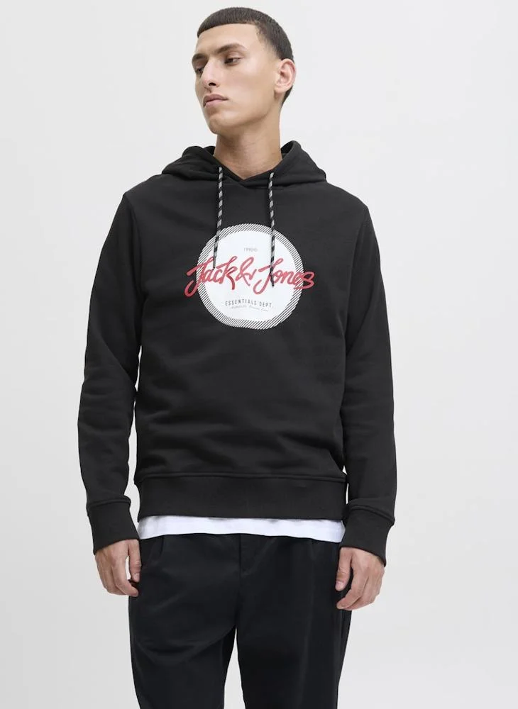 JACK & JONES Logo Regular Fit Pullover Hoodie
