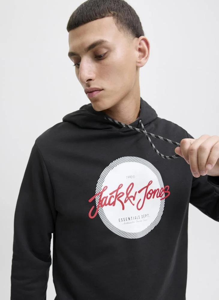 JACK & JONES  Logo Regular Fit Pullover Hoodie for Men | Best Price UAE