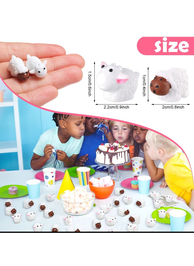 Excefore 120 Pcs Resin Cute Sheeps Miniature Figurines Sheeps Cake Topper Fairy Garden Miniature Moss Landscape DIY Terrarium Crafts Ornament Accessories for Home Décor  - Image 2