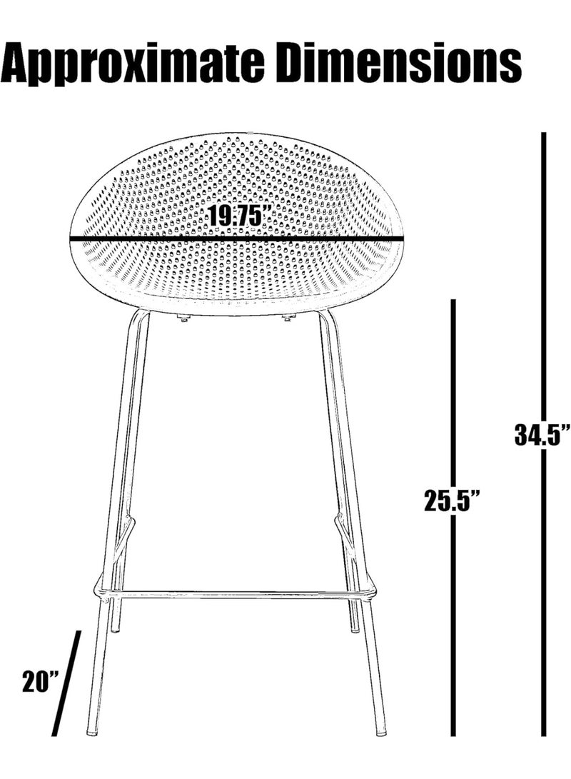 Modern Counter Height Barstool 25.5" - Image 3