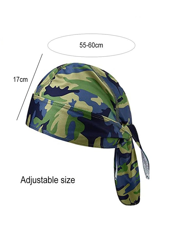 GUSGU 4pcs Sweat Wicking Beanie Cap Cooling Skull Cap Pirate Hat Bandana Head Wrap Summer Caps for Women Men Outdoor Activities Assored Color - Image 2