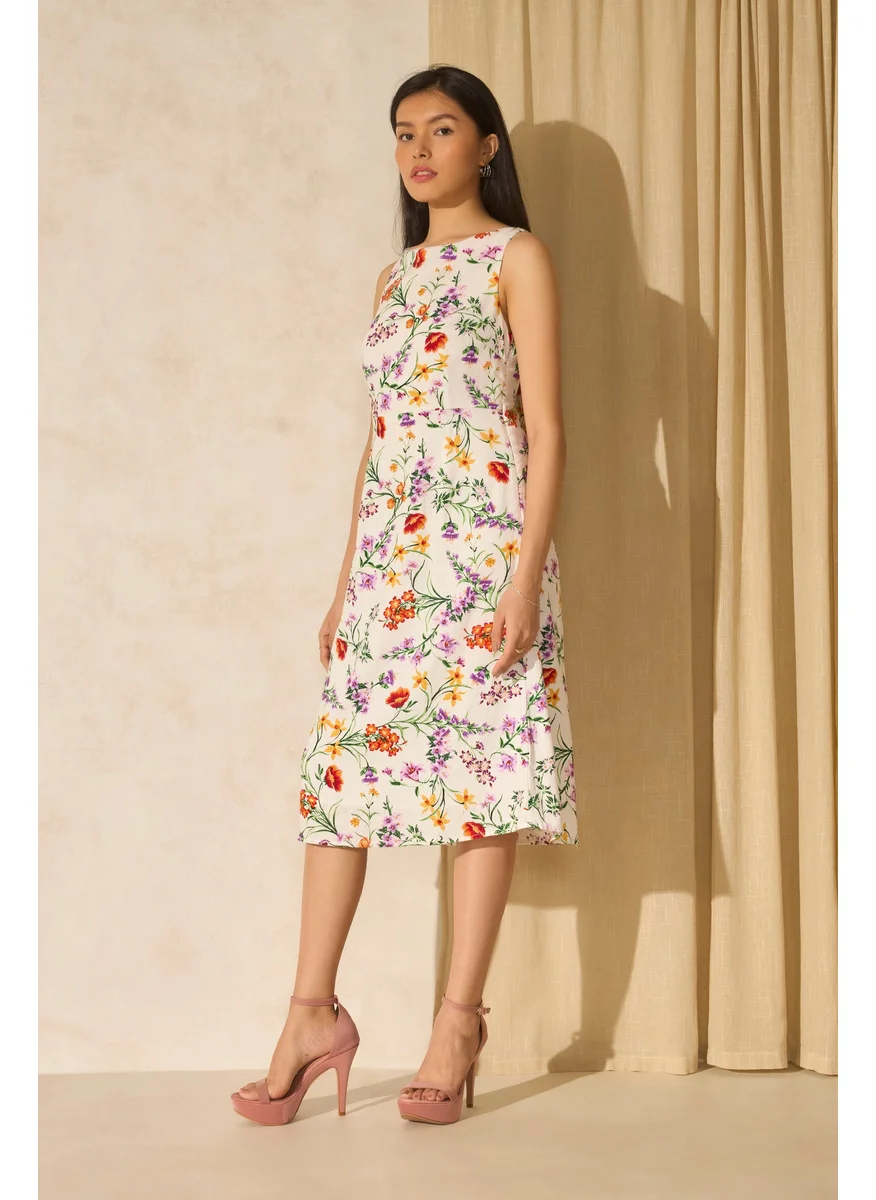 فيرجيو Virgio Floral Print Cotton A-Line Dress